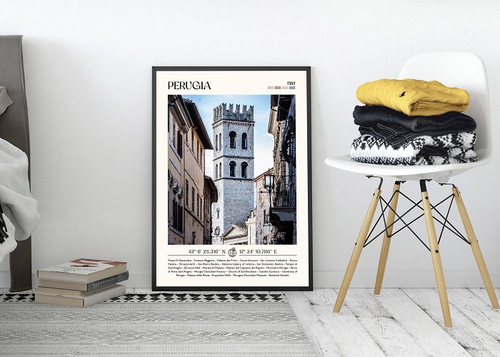 Acqueduct Perugia Print Italy Travel Poster Gift Eclectic Vibrant Print ... photo