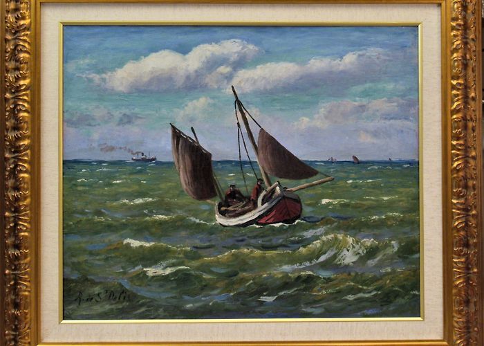 Musée Municipal Alfred Canel Rene Lienard De Saint Delis, Pecheurs en Mer (Fishermen at Sea ... photo