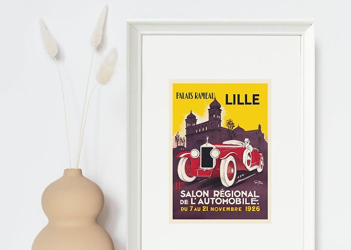 Palais Rameau Regional Motor Show Palais Rameau Lille 1926 Vintage Car Poster ... photo