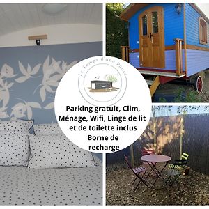 Montmerle-sur-Saone Roulotte Authentique 'Le Temps D Une Pause" En Face Du Beaujolais - Climatisation Et Borne Recharge Vehicule Electrique B&B Exterior photo